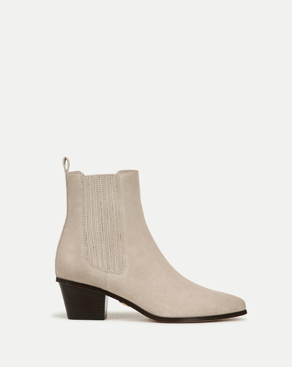 Alina Suede Bootie in Ecru | Veronica Beard