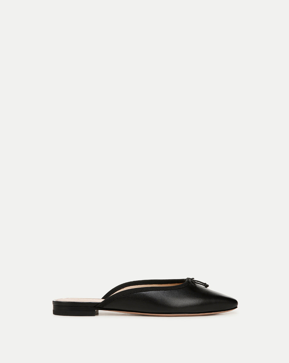 Catherine Leather Mule in Black | Veronica Beard