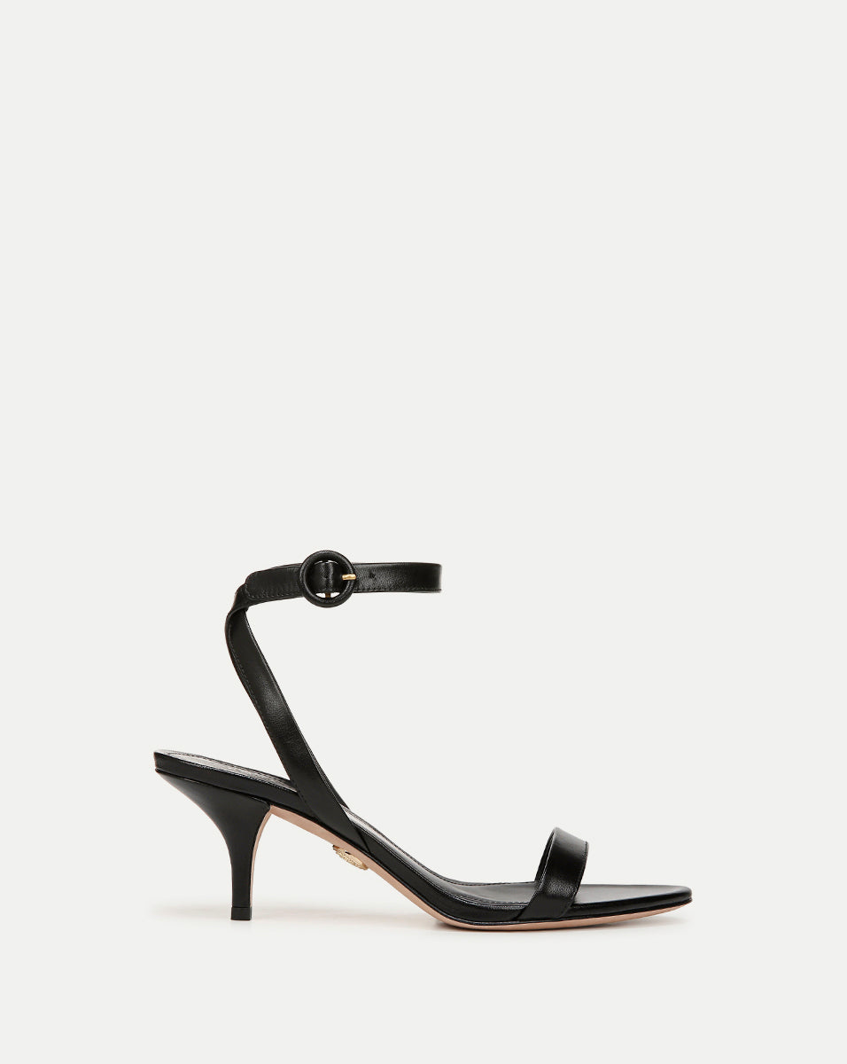 Darcelle Leather Sandal in Black | Veronica Beard