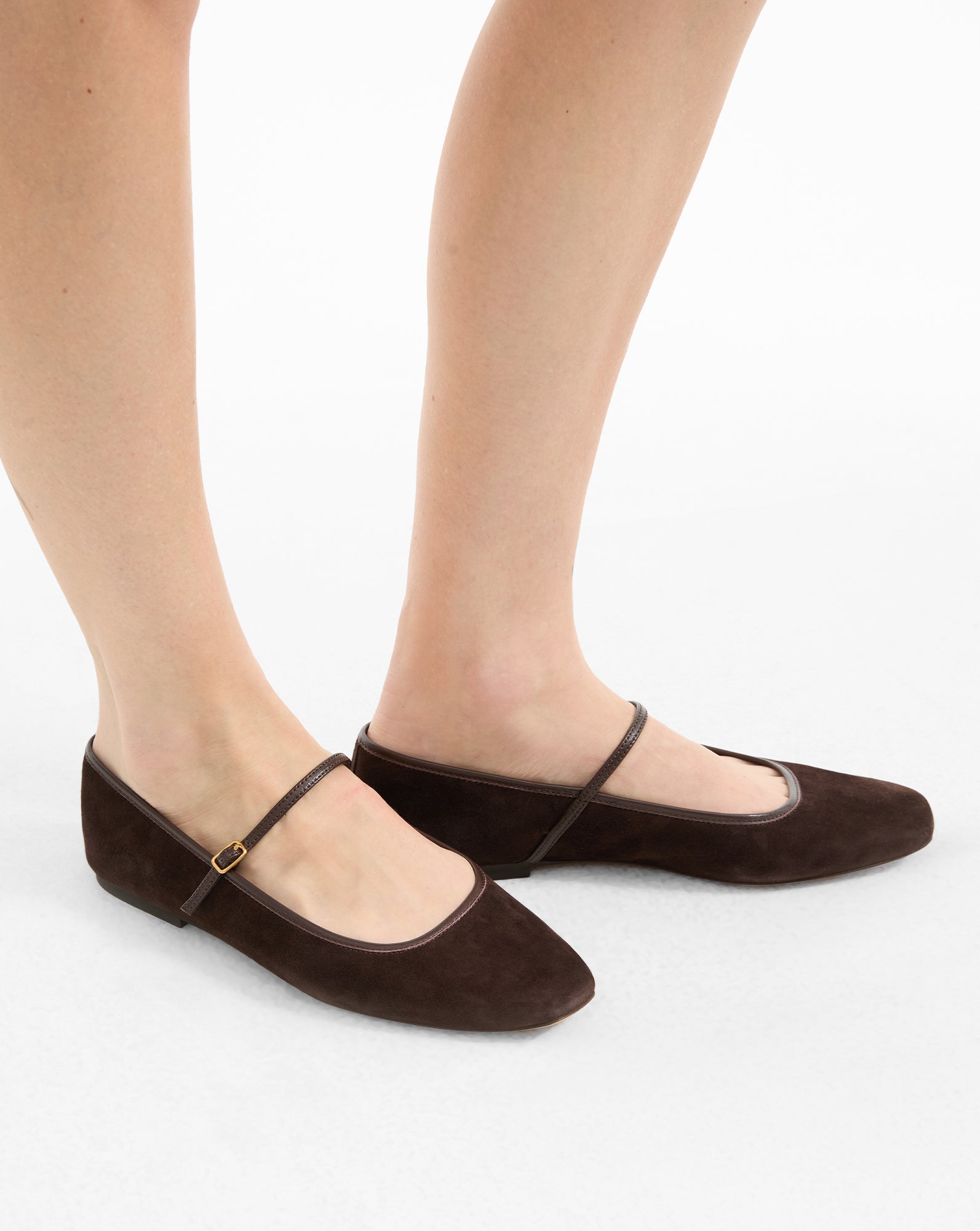 Ellie Suede Flat in Black Espresso | Veronica Beard