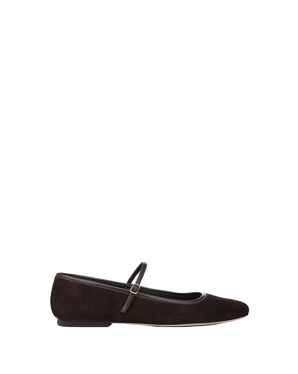 Veronica Beard Ellie Suede Flat - Espresso