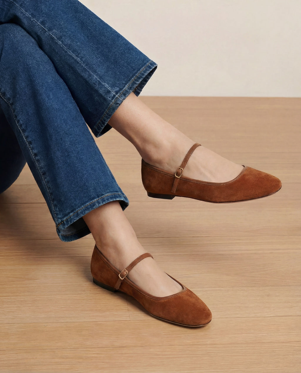 Veronica Beard Ellie Suede Flat - Caramel