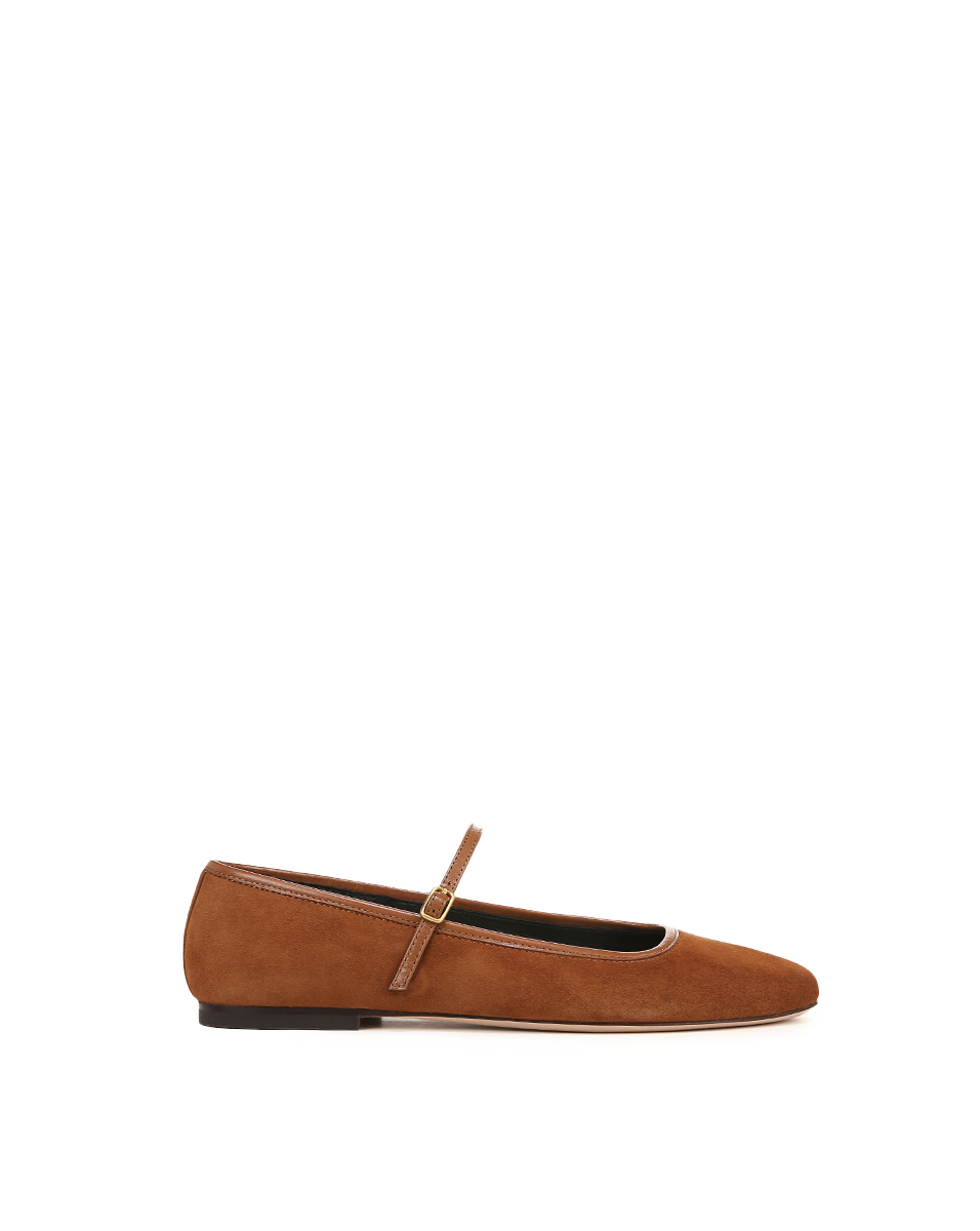Veronica Beard Ellie Suede Flat - Caramel