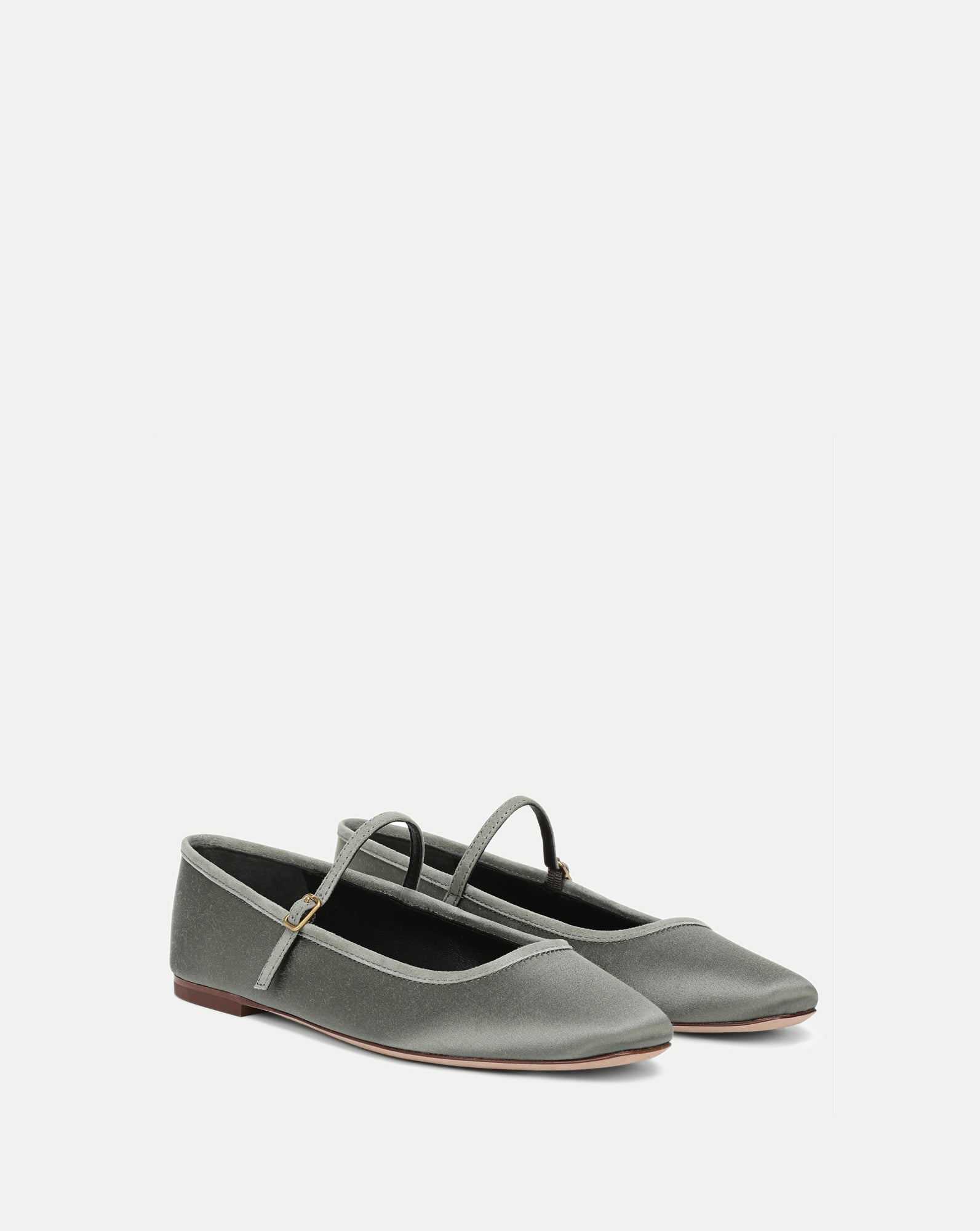 Veronica Beard Ellie Satin Flat - Stone Army