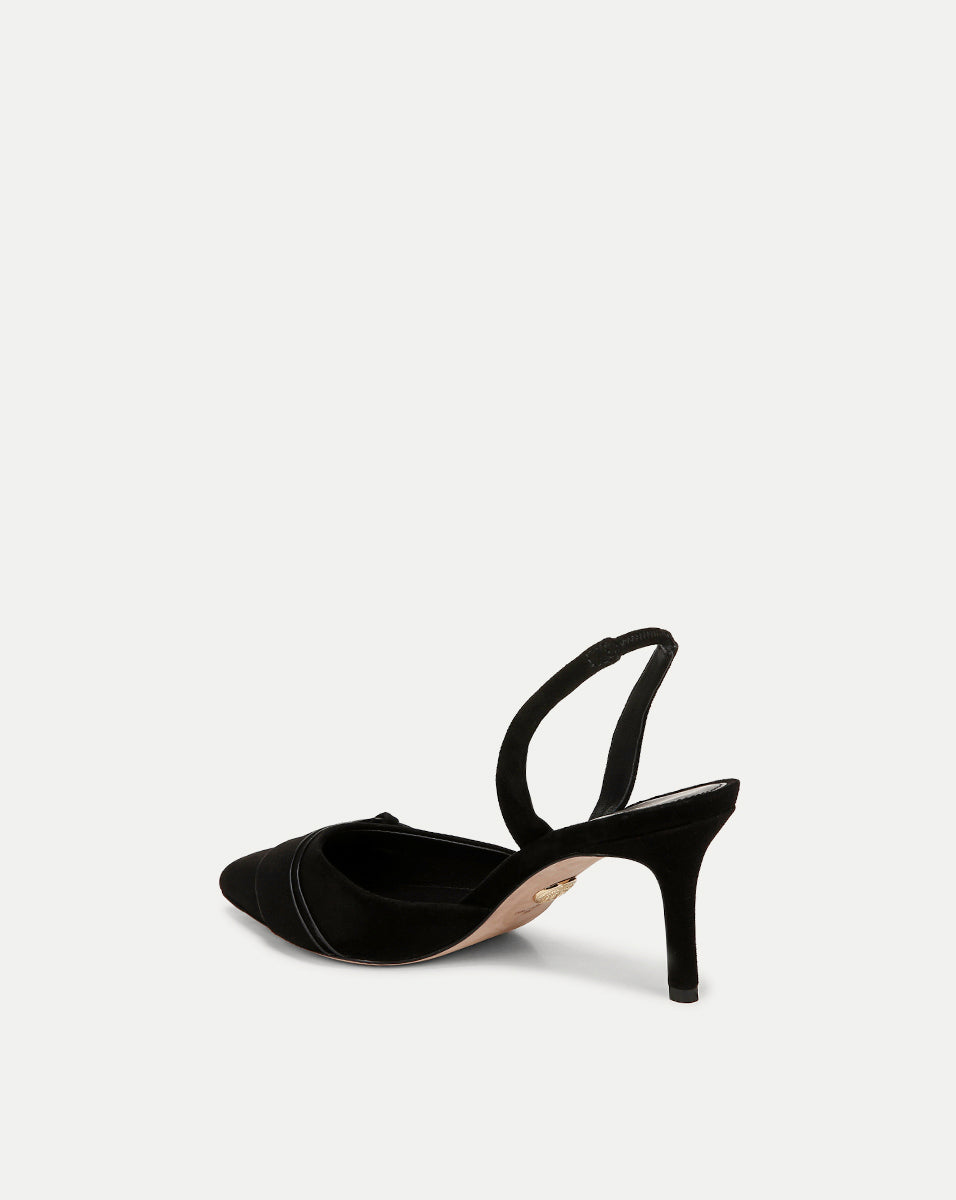 Veronica Beard Lisbeth Suede Slingback Pump - Black