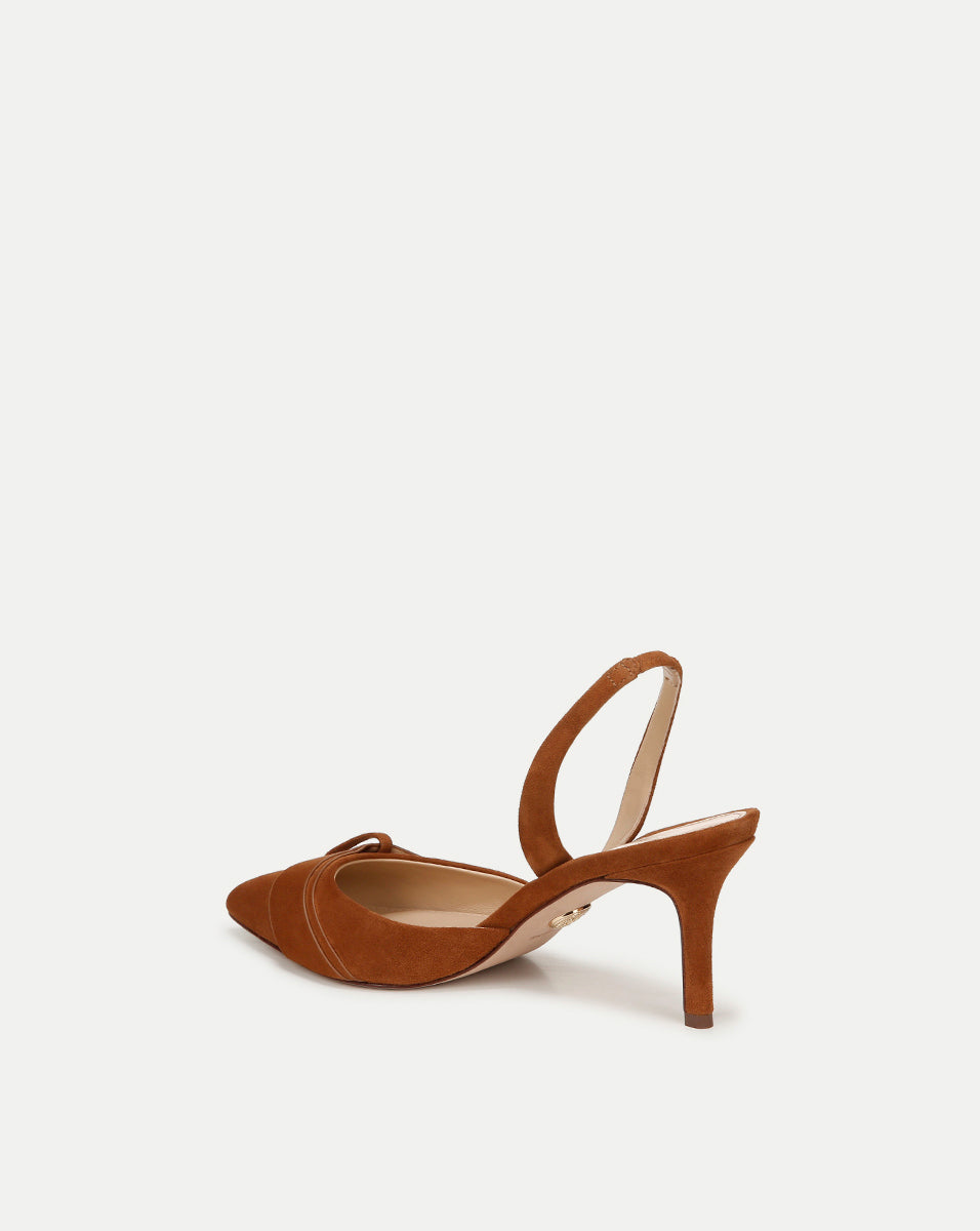 Veronica Beard Lisbeth Suede Slingback Pump - Caramel