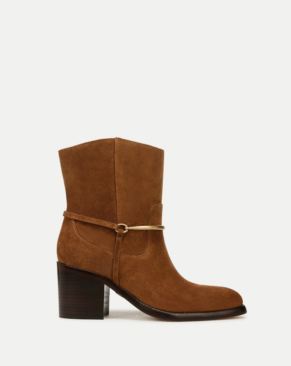 Camden Suede Bootie in Caramel | Veronica Beard