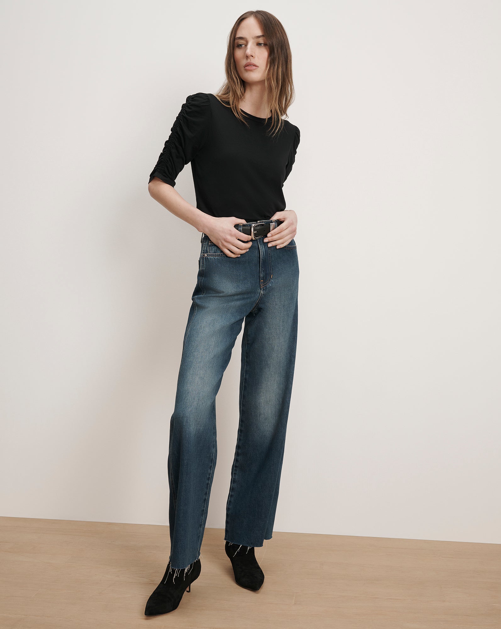Waldorf Ruched-Sleeve Tee | Veronica Beard