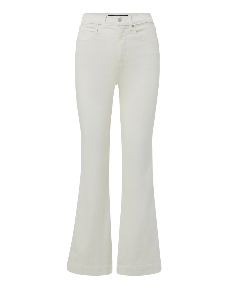 Crosbie Patch-Pocket Slim Wide-Leg Jean in White | Veronica Beard
