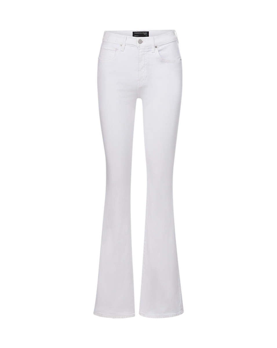 Beverly Skinny Flared White Jeans | Veronica Beard