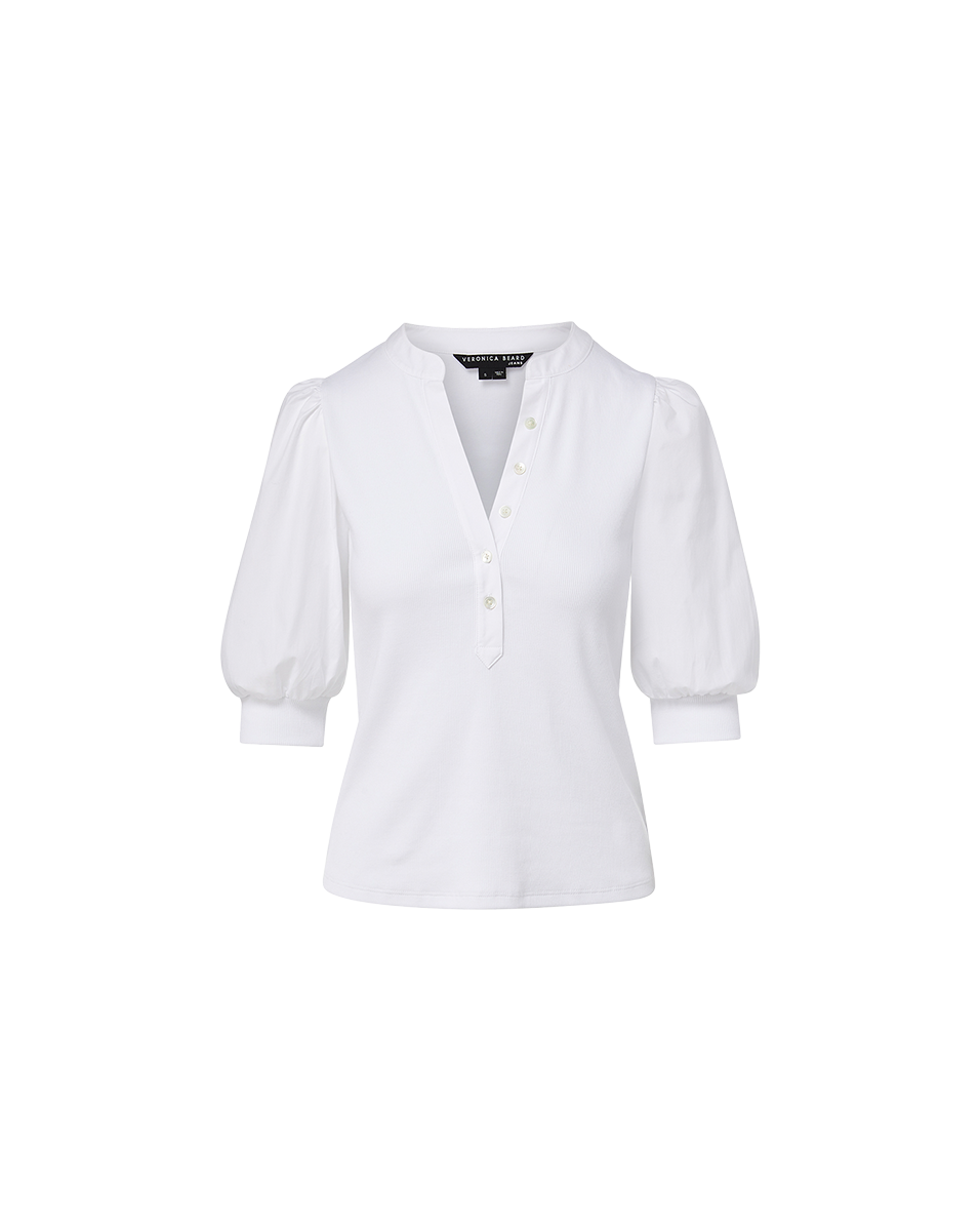 Coralee Puff-Sleeve Tee in White | Veronica Beard Coralee Puff-Sleeve Tee in White | Veronica Beard