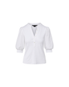 Veronica Beard Coralee Puff-Sleeve Top - White