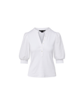 Veronica Beard Coralee Puff-Sleeve Top - White
