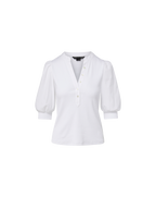 Veronica Beard Coralee Puff-Sleeve Top - White