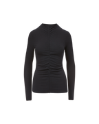 Veronica Beard Theresa Ruched Turtleneck - Black