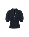 Veronica Beard Coralee Puff-Sleeve Tee - Navy