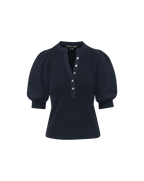 Veronica Beard Coralee Puff-Sleeve Tee - Navy