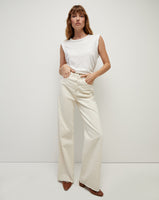 Veronica Beard Taylor Wide-Leg Jean - Ecru