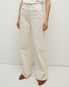 Veronica Beard Taylor Wide-Leg Jean - Ecru