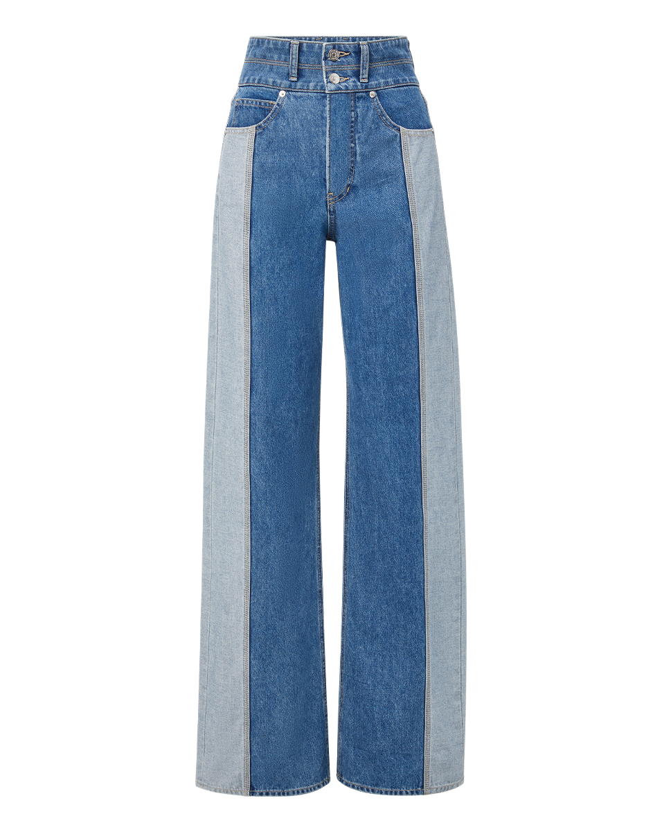 Taylor Two-Tone Wide-Leg Jean in Neptune | Veronica Beard