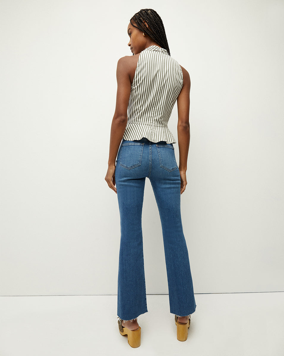 Carson Raw Hem Kick-Flare Jean in Serendipity | Veronica Beard