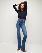 Veronica Beard Cameron Raw Hem Bootcut Jean - Serendipity