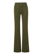 Veronica Beard Crosbie Patch Pocket Slim Wide-Leg Pant - Army Green