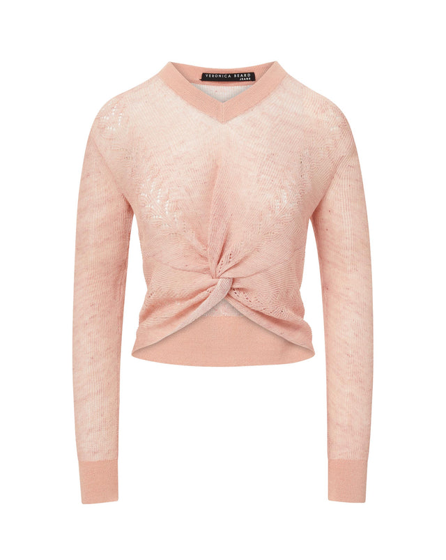 Soren Twist-Front Sweater - Dusty Pink - 4