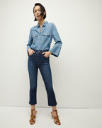 Veronica Beard Carly Kick-Flare Jean - Bright Blue