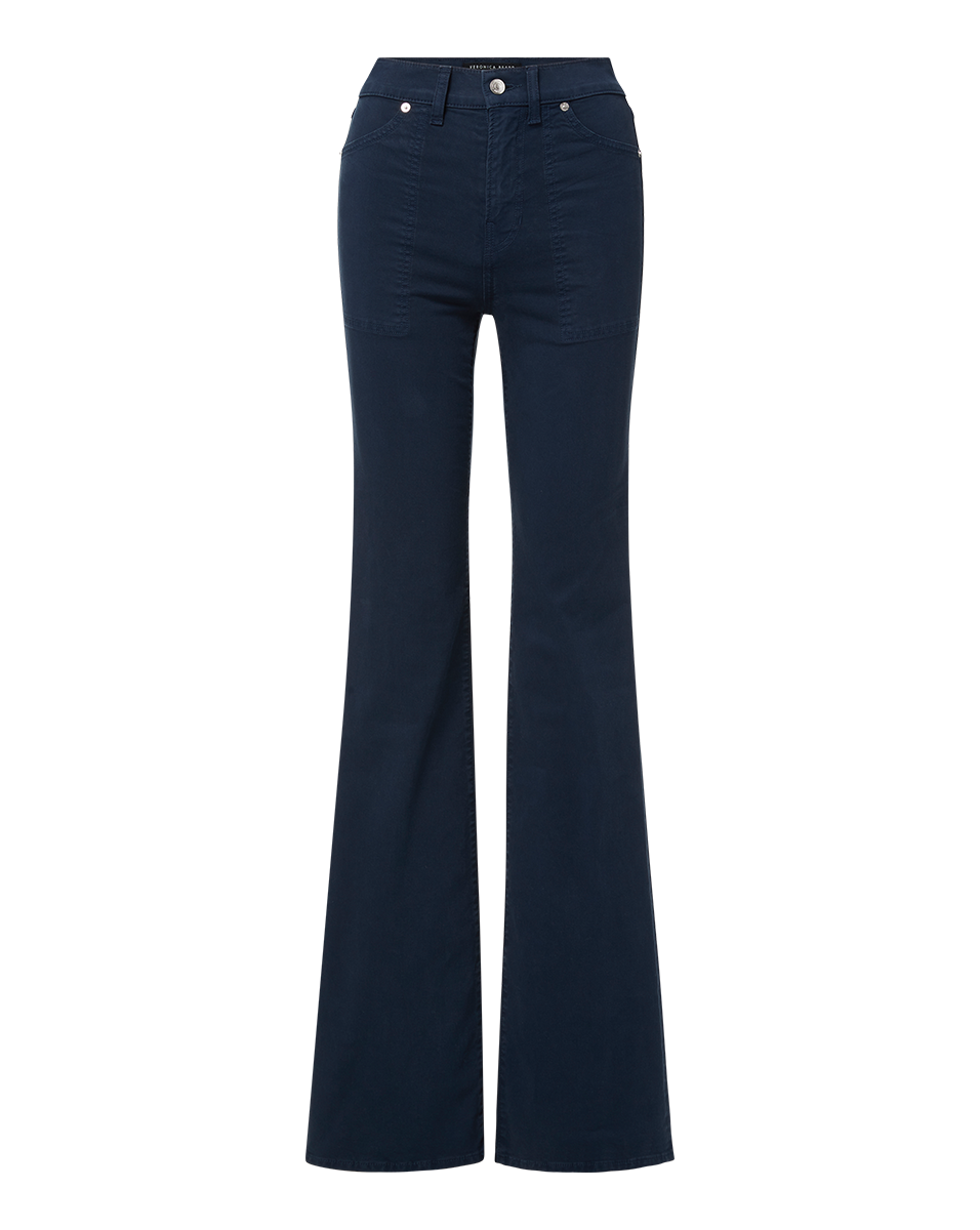 Veronica Beard Crosbie Slim Wide-Leg Pant - Navy