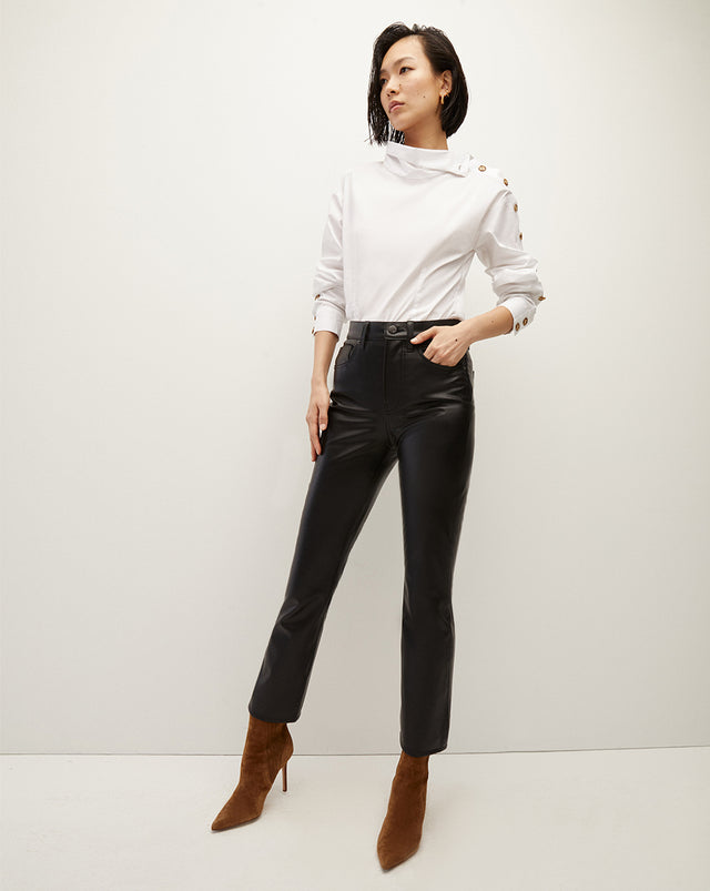 Beverly faux leather pants in black - Veronica Beard