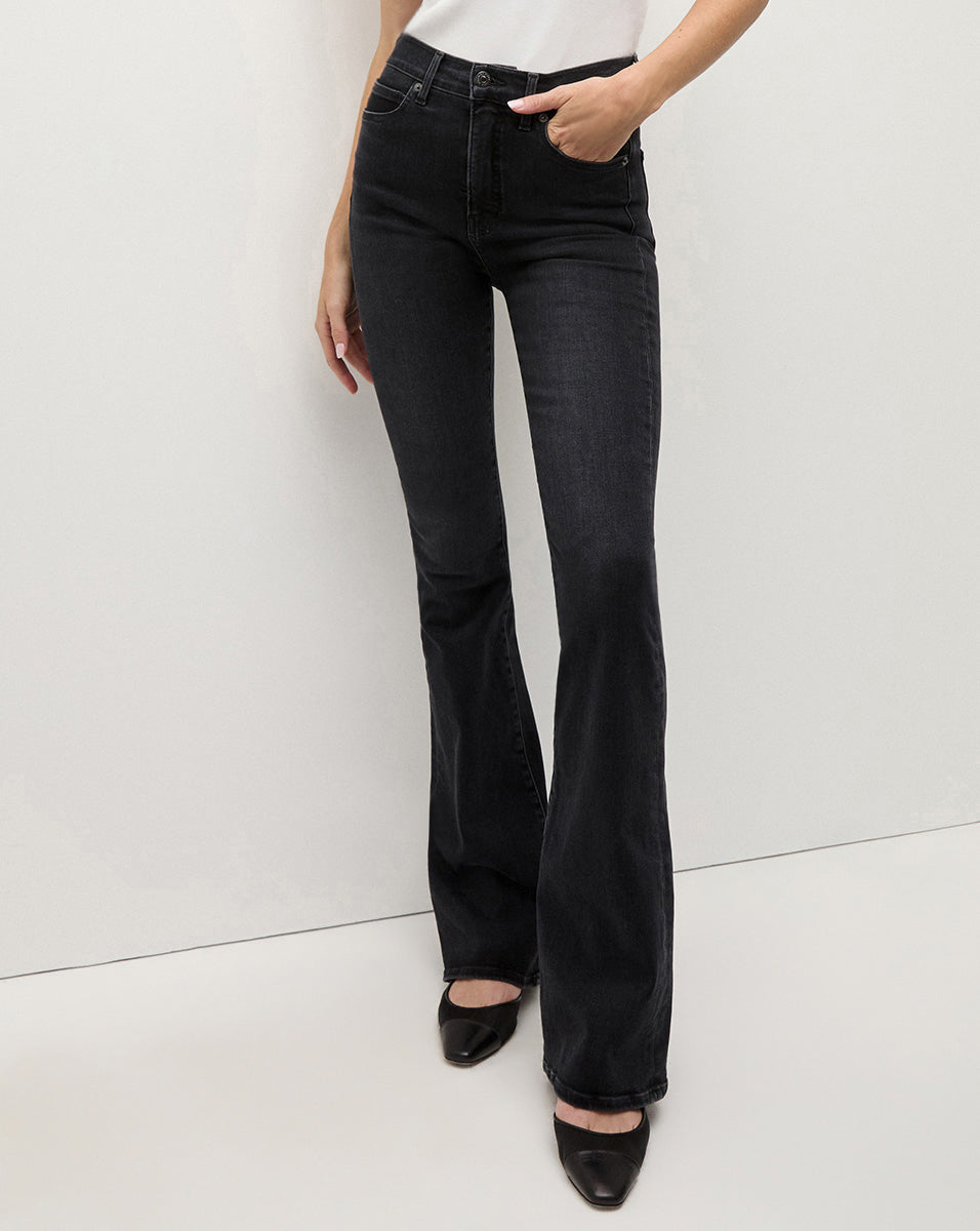 Veronica Beard Beverly Skinny-Flare Jean - Washed Onyx