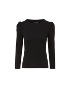Veronica Beard Britney Puff-Sleeved Top - Black