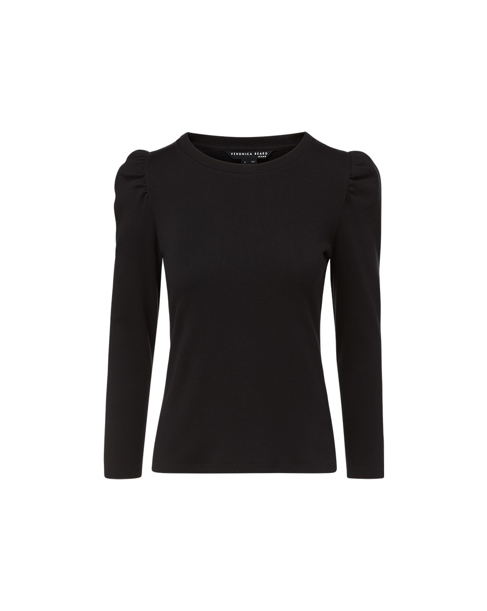 Veronica Beard Britney Puff-Sleeved Top - Black