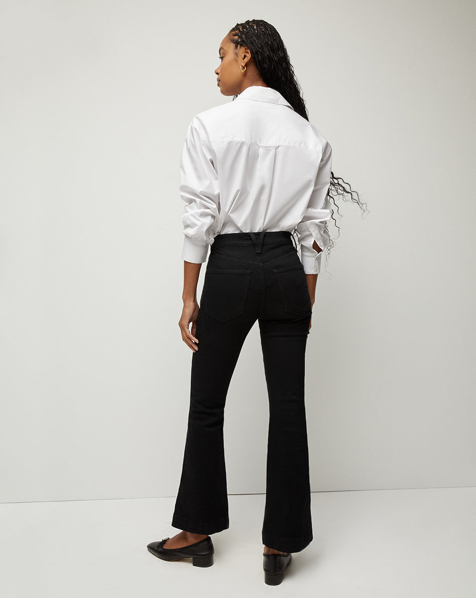 Veronica Beard Carson Kick-Flare Jean - Onyx