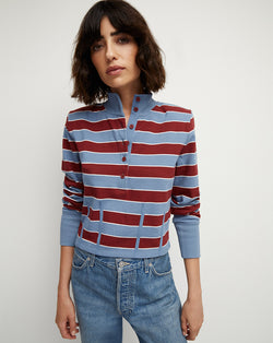 Shervin Rugby-Striped Top - Oxford Blue Multi
