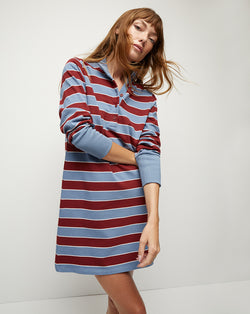 Cenda Rugby-Striped Mini Dress - Oxford Blue Multi