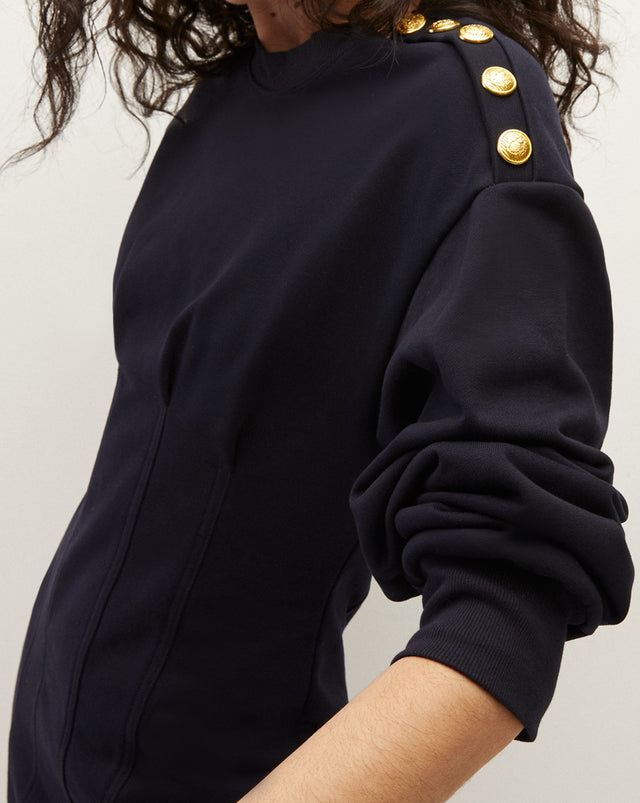 Dakasha Sweatshirt Corset Dress - Navy - 3