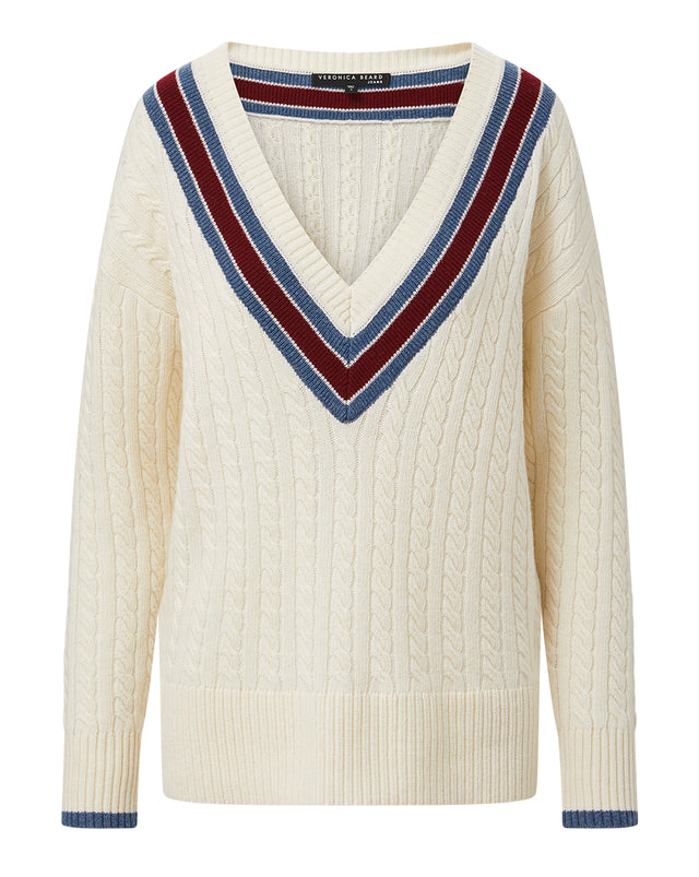 Sibley Cable-Knit Sweater - Ivory Multi - 6