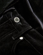 Veronica Beard Beverly Velvet Skinny-Flare Pant - Black