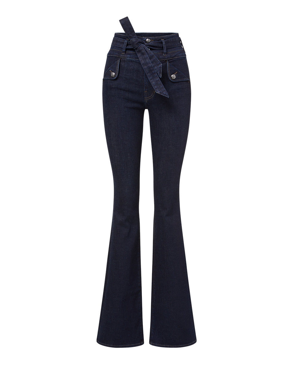 VERONICA BEARD Button Fly High Rise on sale Skinny Flare Jeans in Wash Dawn 26