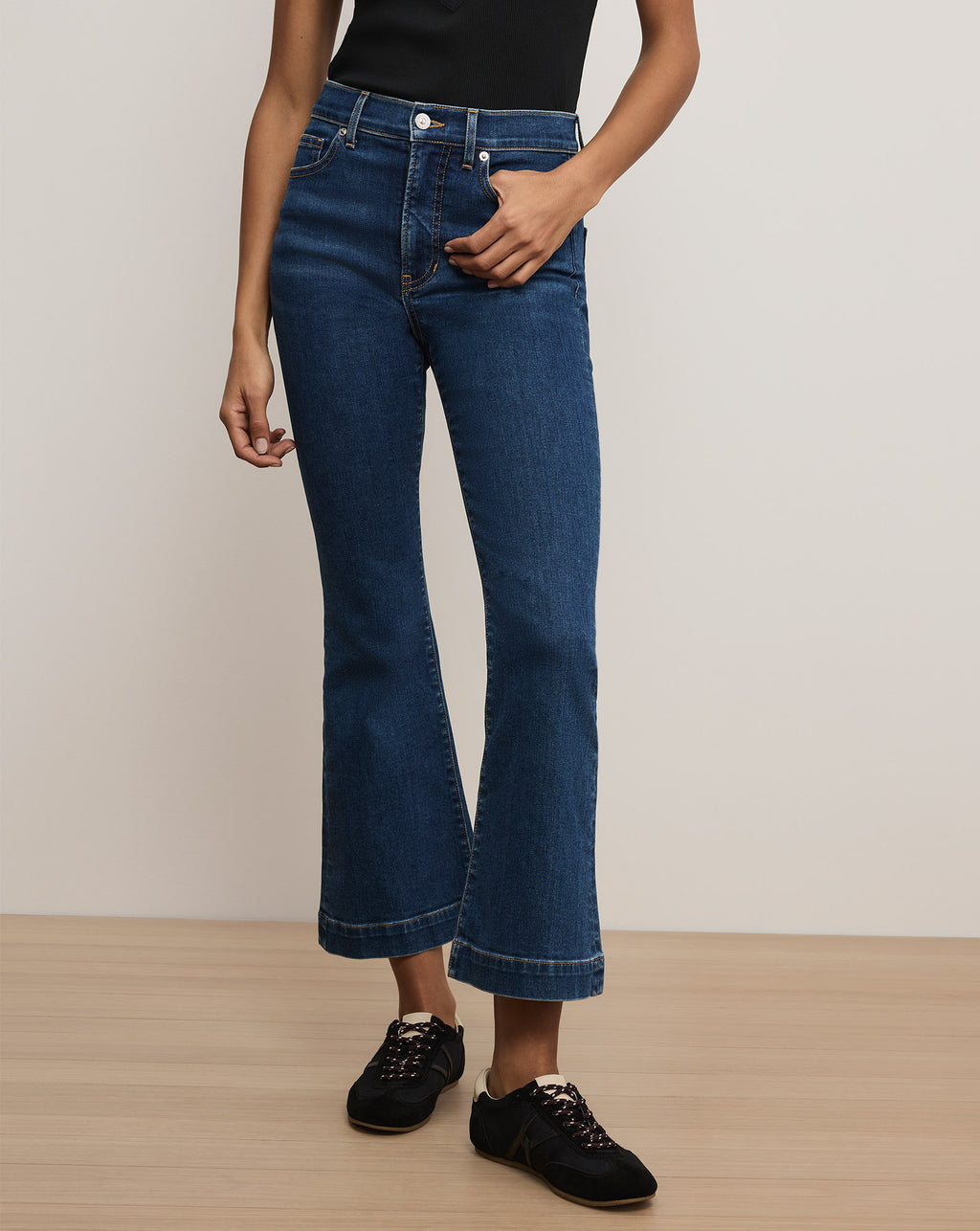 Veronica Beard Carson Kick-Flare Jean - Bright Blue