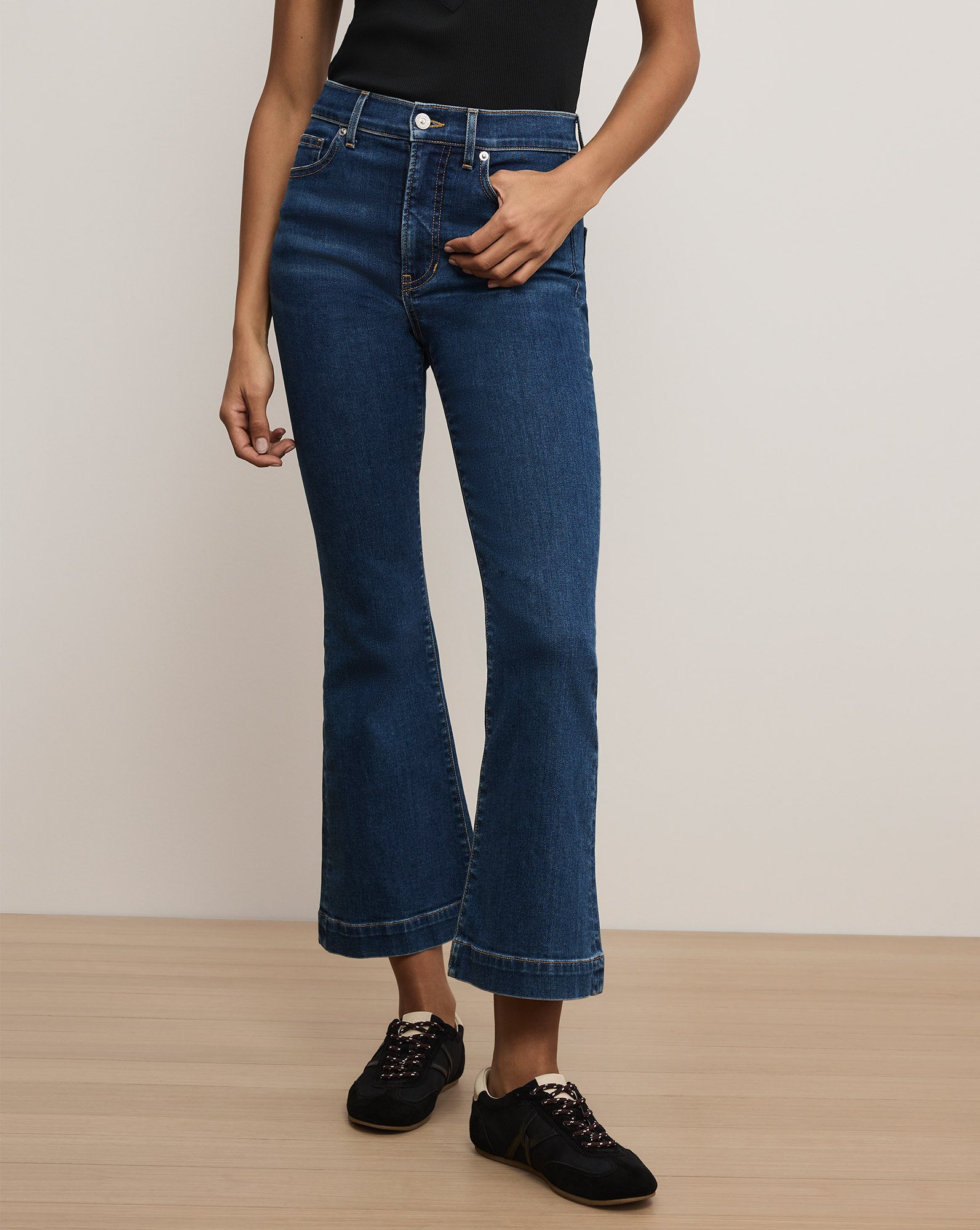 Veronica Beard Carson Kick-Flare Jean - Bright Blue