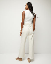 Taylor Wide-Leg Cropped Ecru Jean | Veronica Beard