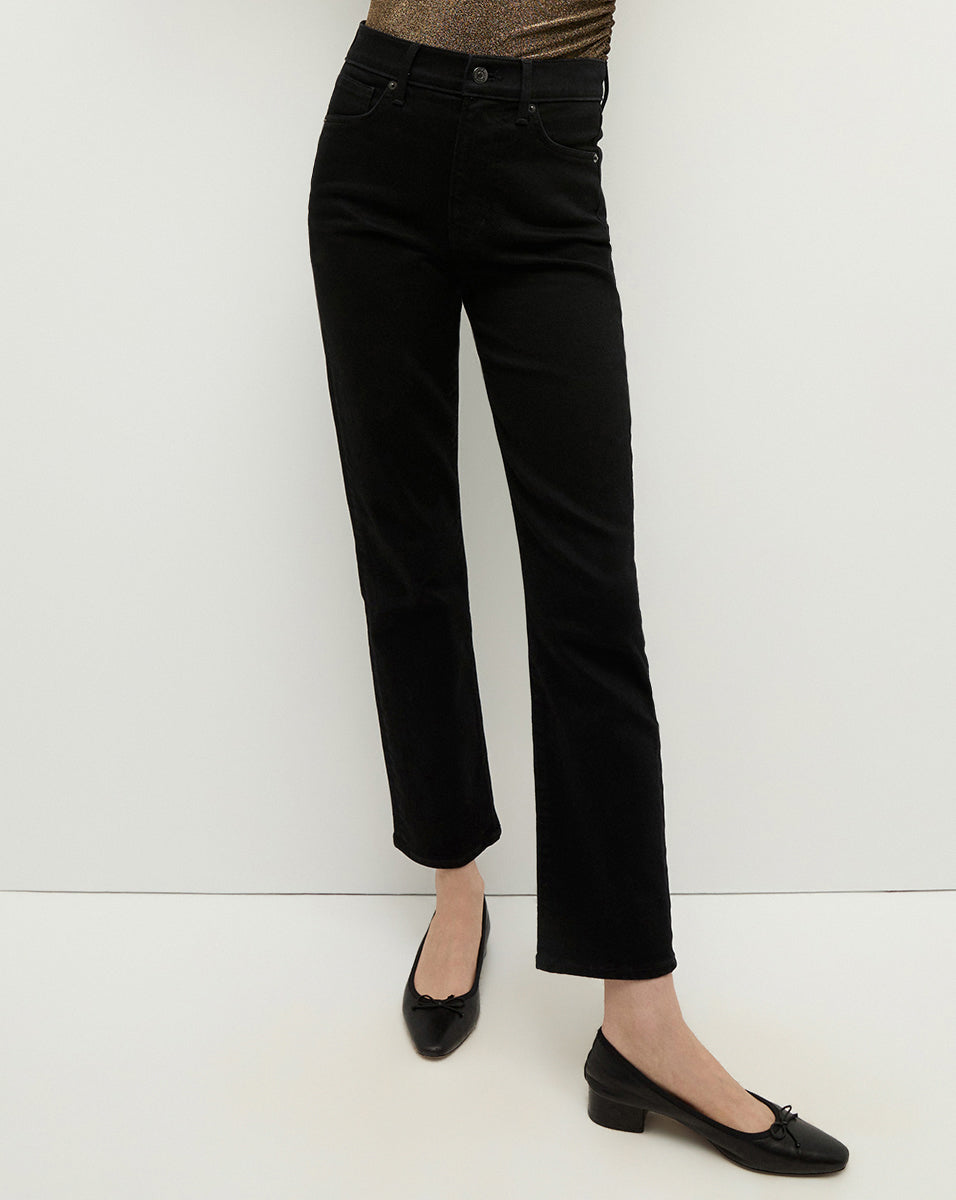 VERONICA BEARD Blake Straight Leg buy Jean in Ecru Contrast Stitching Size 29