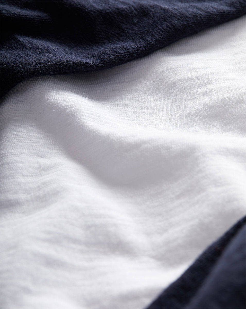 Veronica Beard Mason Baseball Tee - White/Navy