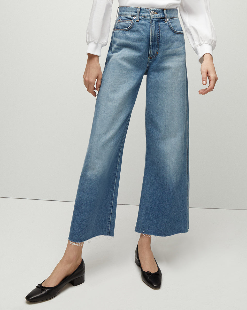 Taylor Cropped Wide-Leg Jean in Enough Said | Veronica Beard