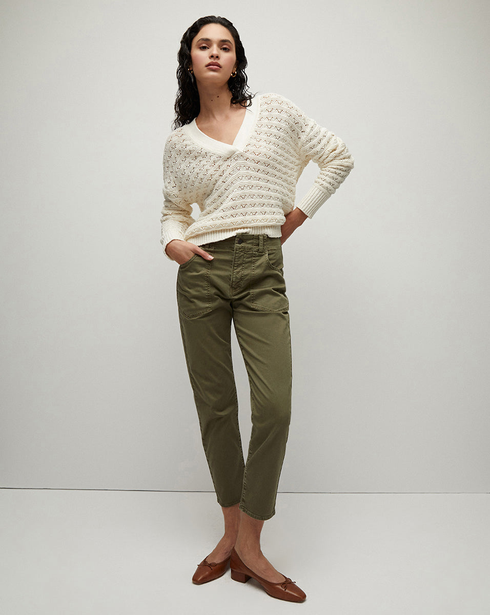 Arya Straight-Leg Pant in Army | Veronica Beard