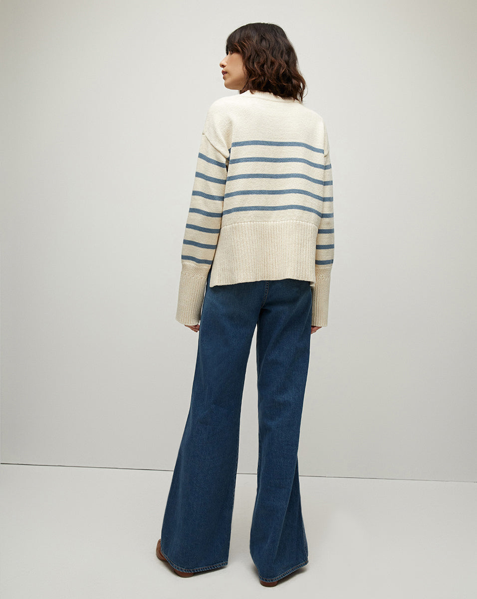 VERONICA BEARD online Dean Striped Linen Blend Sweater