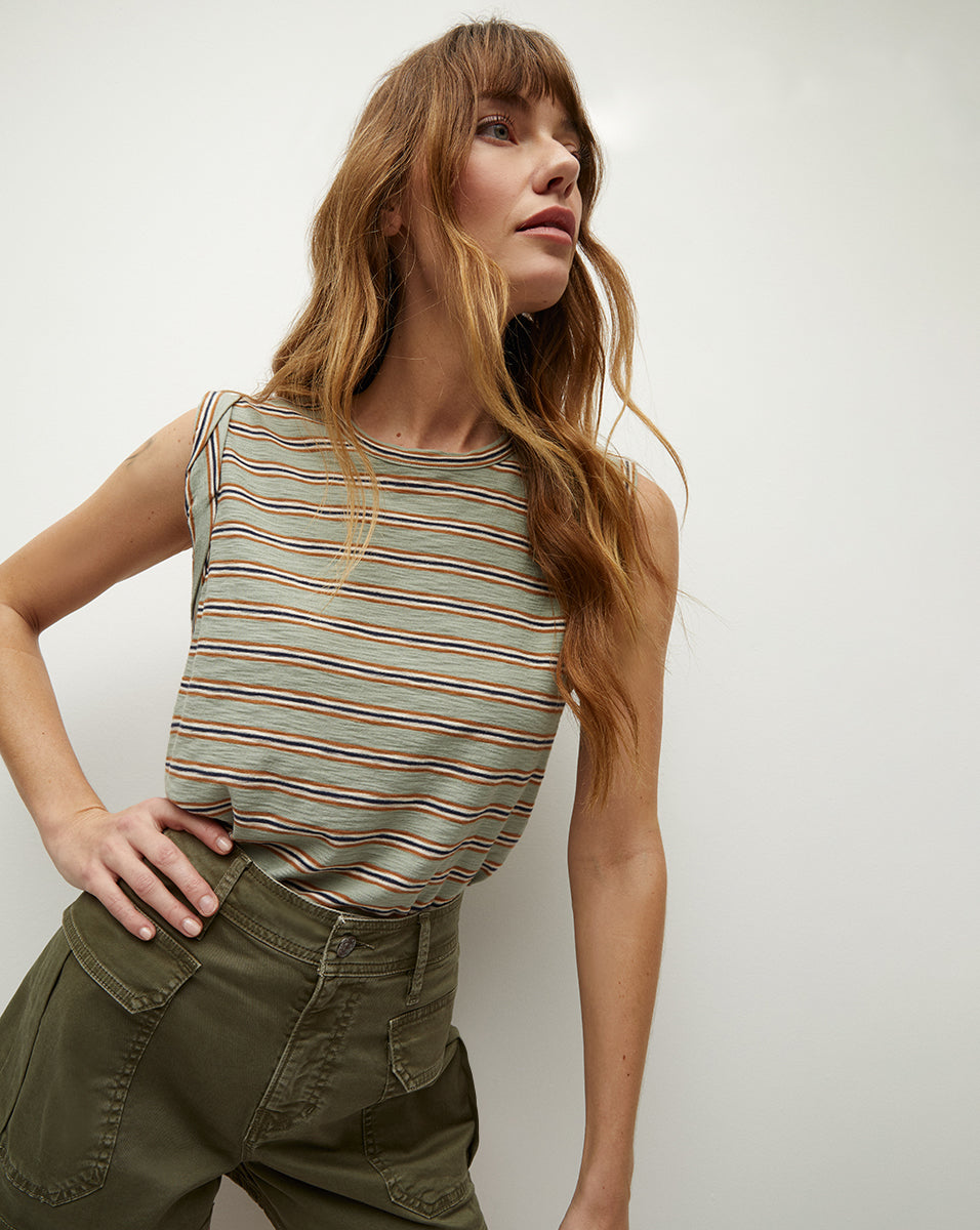 Dree Striped Muscle Tank Top | Veronica Beard